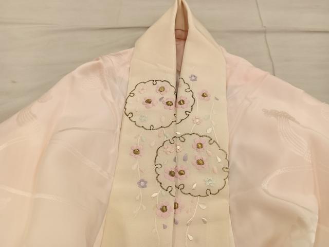 平和屋着物■振袖用長襦袢　無双仕立て　菊地紋　暈し染め　半衿刺繍　正絹　逸品　BAAX8280mz