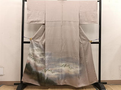 平和屋着物■豪華色留袖　遠山樹林文　暈し染め　金銀糸　正絹　逸品　BAAX8281mz