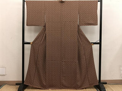 平和屋着物■上質な小紋　菊花文　ますいわ屋扱い　正絹　逸品　BAAX8282mz