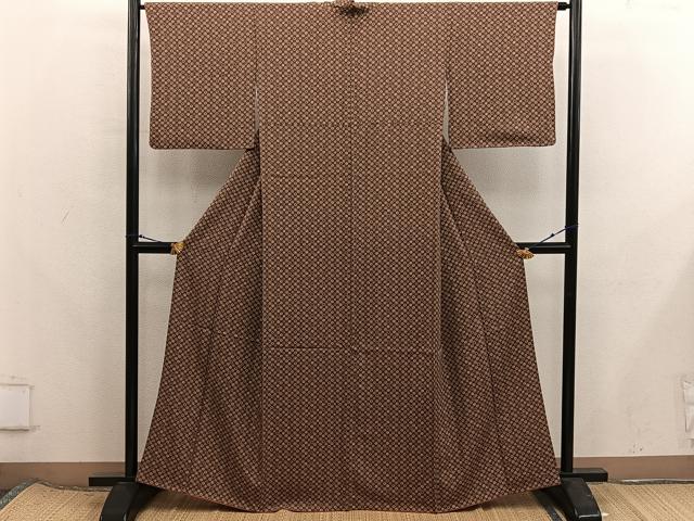 平和屋着物■上質な小紋　菊花文　ますいわ屋扱い　正絹　逸品　BAAX8282mz