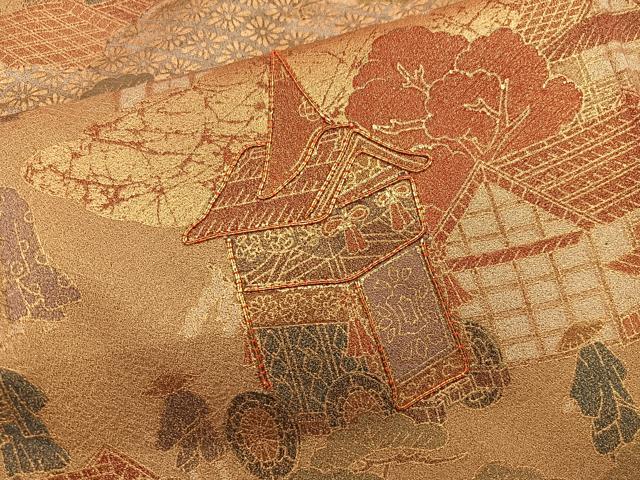平和屋着物■豪華色留袖　作家物　駒刺繍　祇園祭　金彩　正絹　逸品　BAAX8283mz