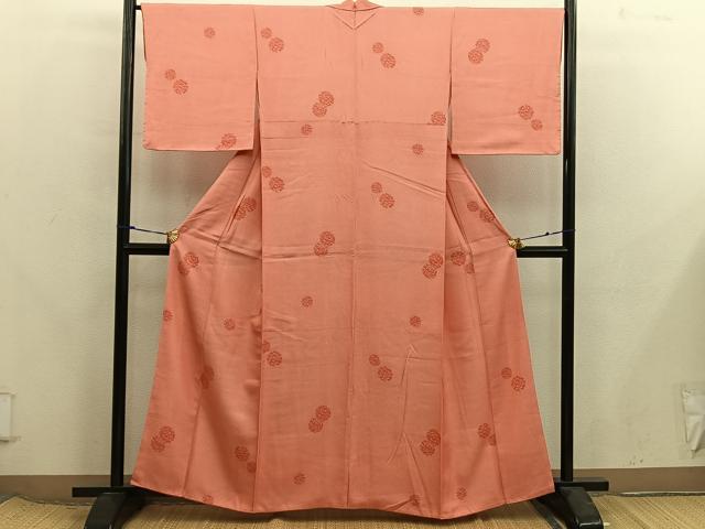 平和屋着物■上質な小紋　雪輪花文　三越扱い　正絹　逸品　BAAX8284mz