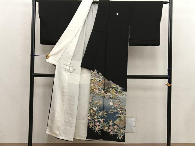 平和屋着物■豪華黒留袖　作家物　風景文　金彩　正絹　逸品　BAAX8286mz