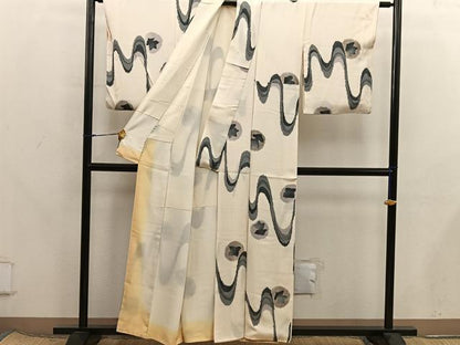 平和屋着物■上質な小紋　流水文　正絹　逸品　BAAX8292mz