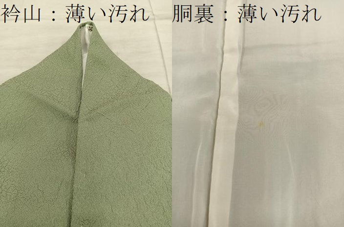 平和屋着物■上質な色無地　黄海松茶色　正絹　逸品　BAAX8295mz