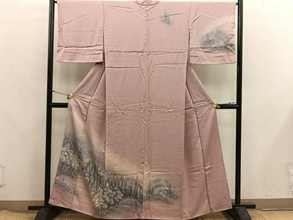 平和屋着物■訪問着　樹林風景文　暈し染め　正絹　逸品　BAAX8296mz
