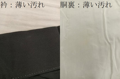 平和屋着物■豪華黒留袖　駒刺繍　扇面飛鶴花文　金彩　正絹　逸品　BAAX8301mz