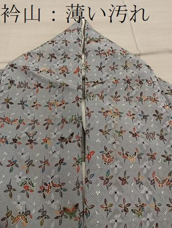 平和屋着物■上質な小紋　舞蝶花文　金彩　正絹　逸品　BAAX8302mz