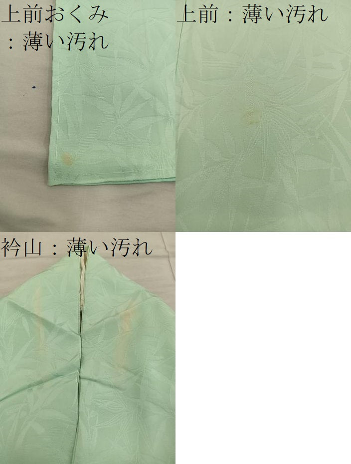 平和屋着物■上質な色無地　草葉地紋　女郎花色　正絹　逸品　BAAX8303mz