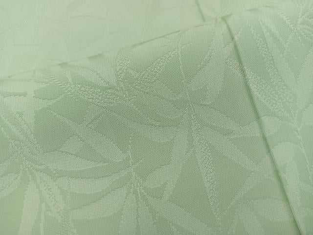 平和屋着物■上質な色無地　草葉地紋　女郎花色　正絹　逸品　BAAX8303mz