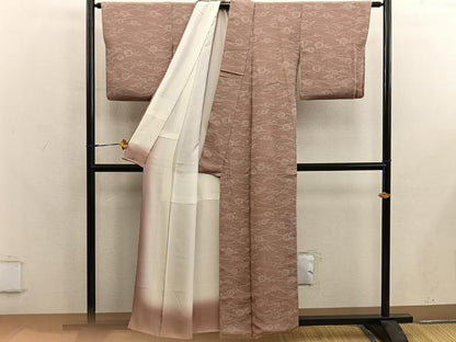 平和屋着物■上質な小紋　草花文　鬼しぼ縮緬　正絹　逸品　BAAX8308mz