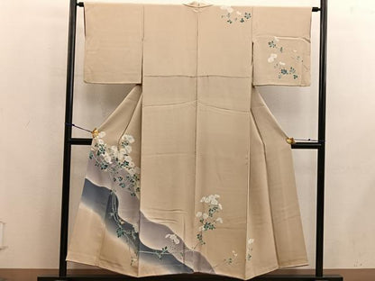 平和屋着物■訪問着　友禅　枝花文　暈し染め　正絹　逸品　BAAX8310mz