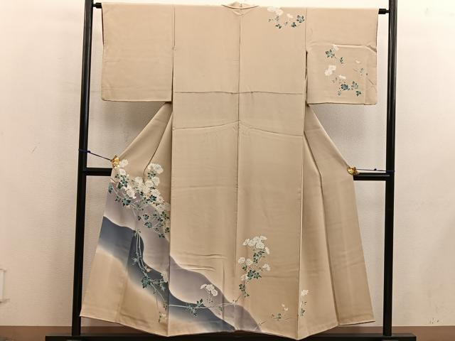 平和屋着物■訪問着　友禅　枝花文　暈し染め　正絹　逸品　BAAX8310mz