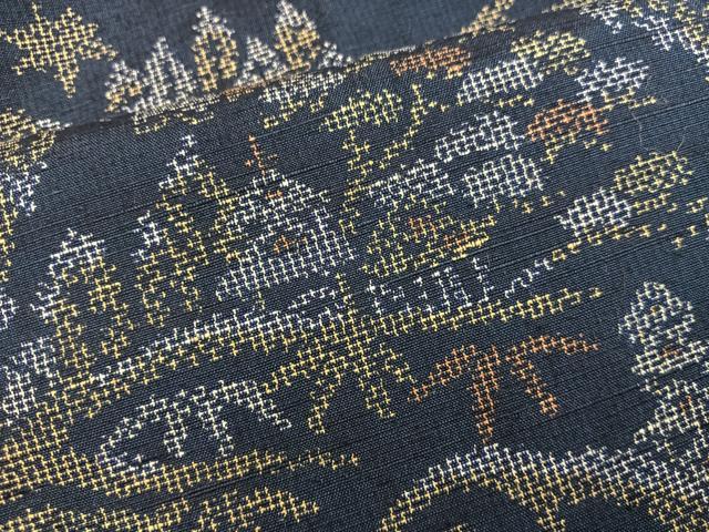 平和屋着物■上質な紬　草葉文　正絹　逸品　BAAX8314mz