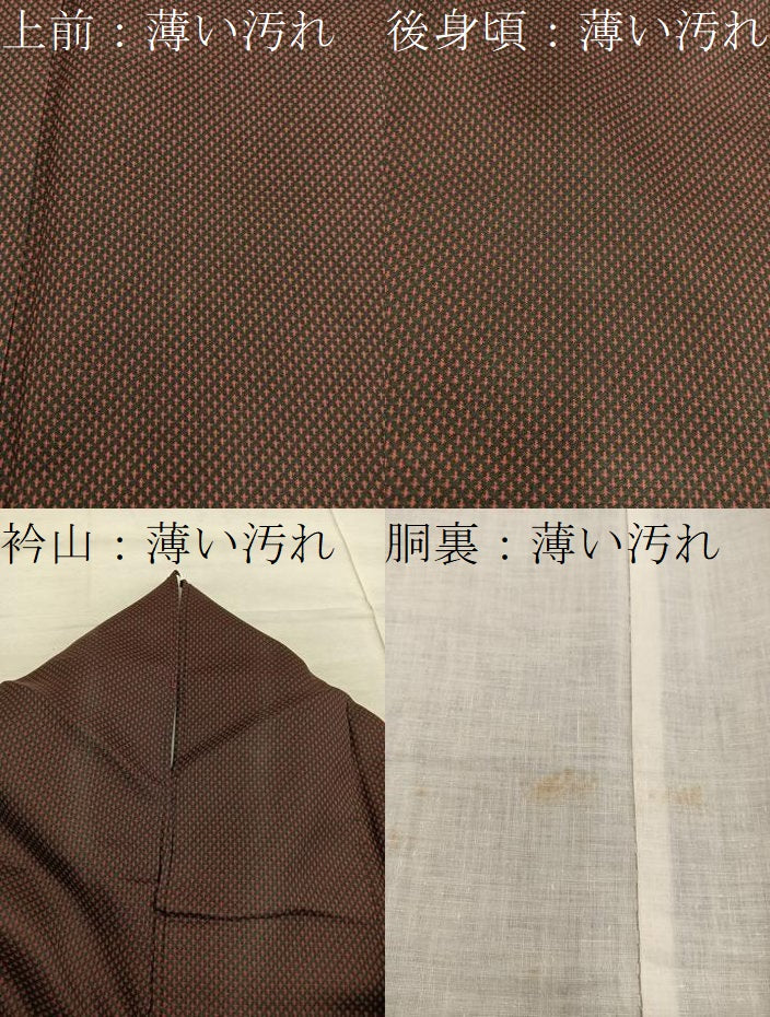 平和屋着物■上質なお召　絣文様　正絹　逸品　BAAX8317mz