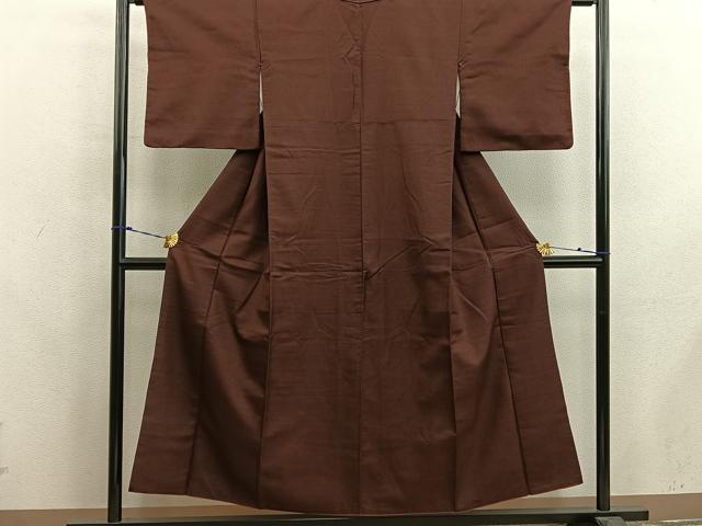 平和屋着物■上質なお召　絣文様　正絹　逸品　BAAX8317mz