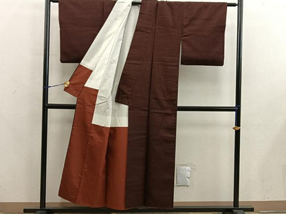 平和屋着物■上質なお召　絣文様　正絹　逸品　BAAX8317mz