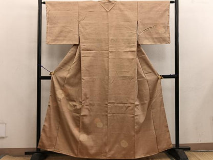 平和屋着物■上質な紬　菊花文　正絹　逸品　BAAX8318mz