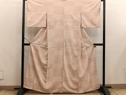 平和屋着物■本塩沢　120亀甲　絣文様　正絹　逸品　BAAX8322mz