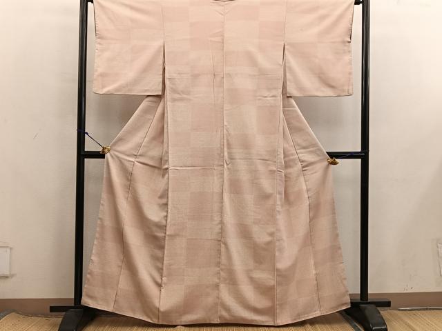 平和屋着物■本塩沢　120亀甲　絣文様　正絹　逸品　BAAX8322mz