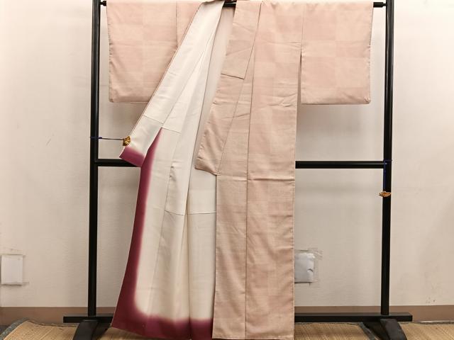 平和屋着物■本塩沢　120亀甲　絣文様　正絹　逸品　BAAX8322mz