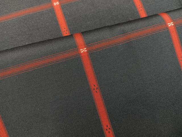 平和屋着物■上質な紬　格子柄　正絹　逸品　未使用　BAAX8323mz