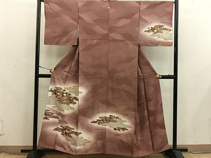 平和屋着物■訪問着　宝尽くし花文　暈し染め　金彩　正絹　逸品　BAAX8327mz