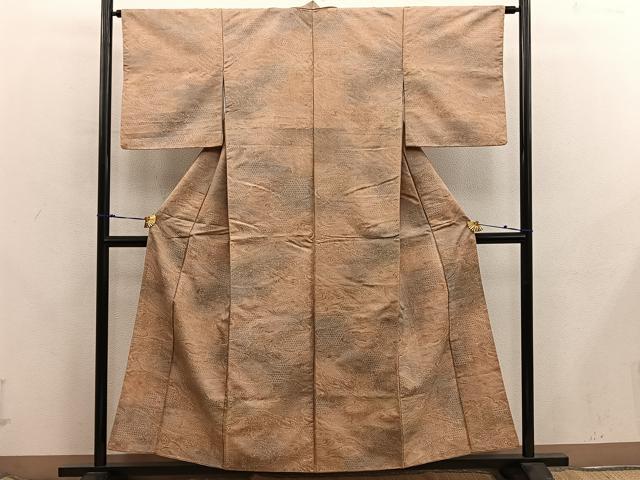 平和屋着物■上質な小紋　亀甲文　正絹　逸品　BAAX8330mz