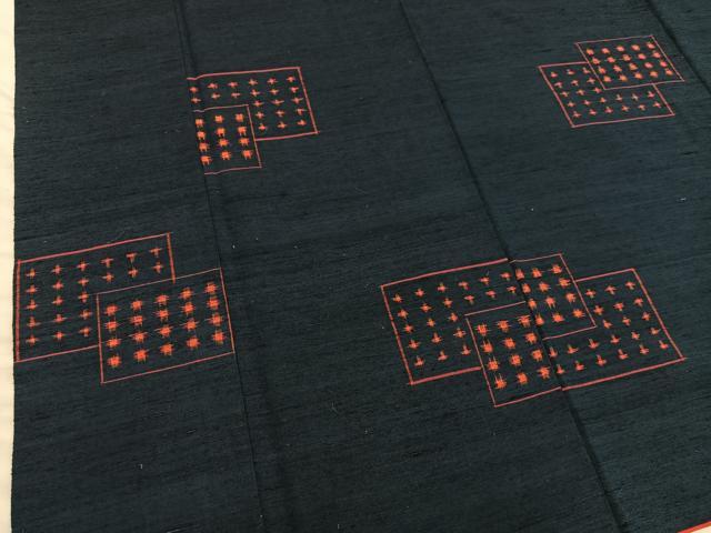 平和屋着物■上質な紬　絣文様　正絹　逸品　BAAX8333mz