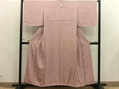 平和屋着物■上質な色無地　人物風景地紋　宍色　正絹　逸品　BAAX8336mz