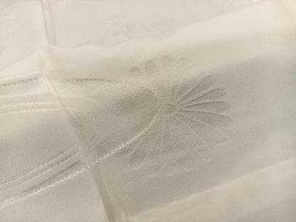 平和屋着物■長襦袢　無双仕立て　流水菊地紋　白色　正絹　逸品　BAAX8337mz