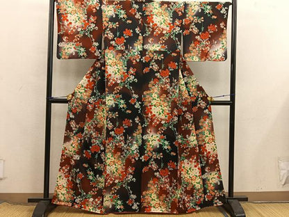平和屋着物■上質な小紋　草花文　暈し染め　正絹　逸品　BAAX8338mz