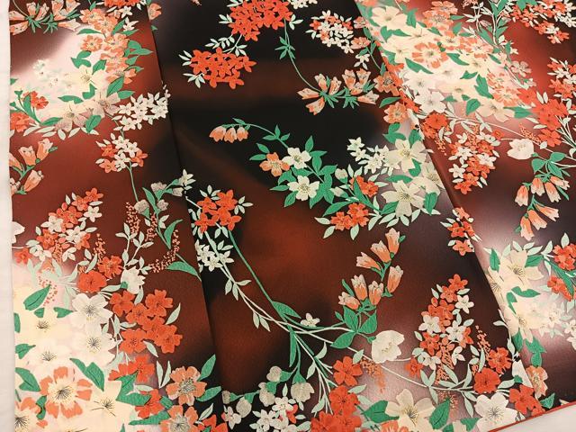 平和屋着物■上質な小紋　草花文　暈し染め　正絹　逸品　BAAX8338mz