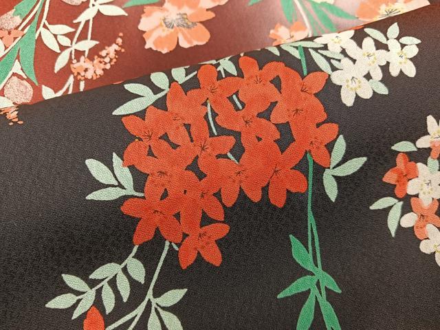 平和屋着物■上質な小紋　草花文　暈し染め　正絹　逸品　BAAX8338mz