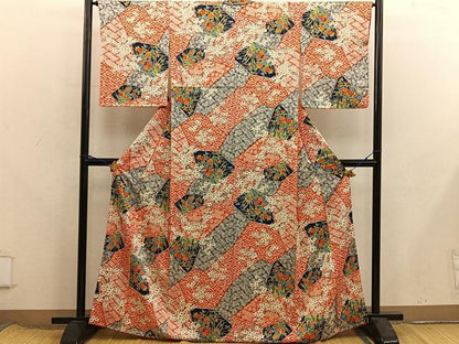 平和屋着物■上質な小紋　枝梅花文　正絹　逸品　BAAX8339mz