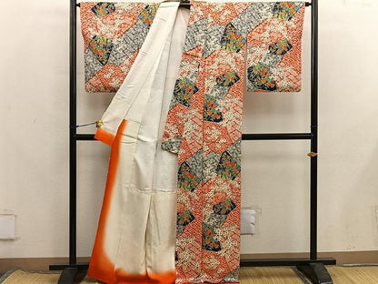平和屋着物■上質な小紋　枝梅花文　正絹　逸品　BAAX8339mz