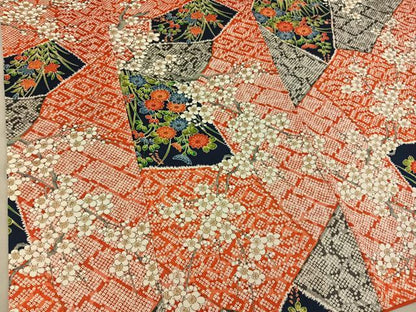 平和屋着物■上質な小紋　枝梅花文　正絹　逸品　BAAX8339mz