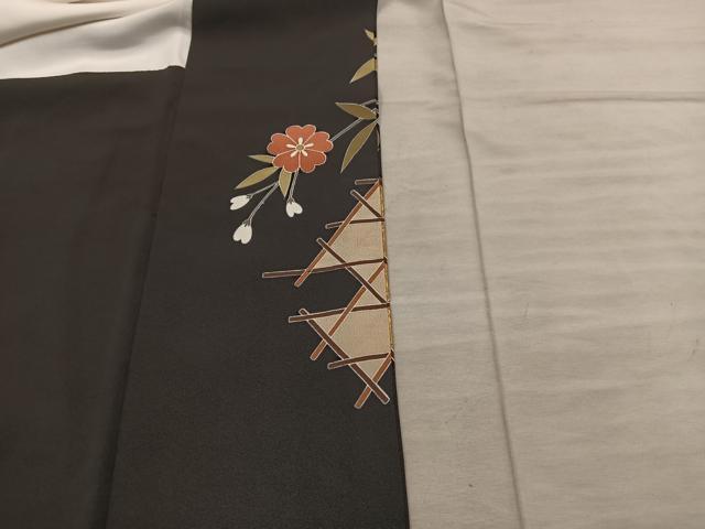 平和屋着物■豪華黒留袖　作家物　駒刺繍　鴛鴦枝花文　金彩　正絹　逸品　BAAX8340mz