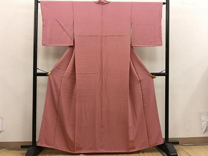 平和屋着物■上質な色無地　真朱色　正絹　逸品　BAAX8341mz