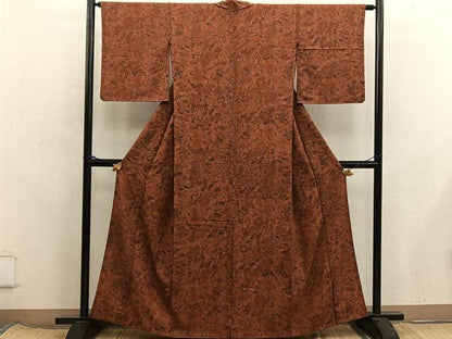 平和屋着物■上質な小紋　更紗花文　正絹　逸品　BAAX8342mz