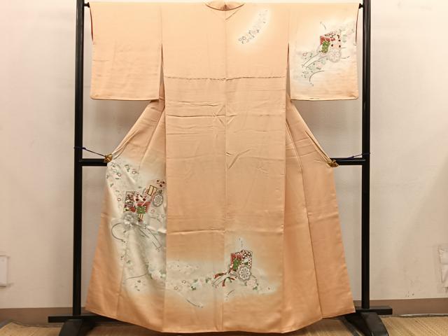 平和屋着物■訪問着　御所車花文　暈し染め　正絹　逸品　BAAX8347mz