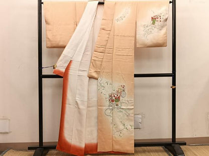 平和屋着物■訪問着　御所車花文　暈し染め　正絹　逸品　BAAX8347mz