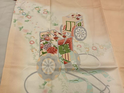 平和屋着物■訪問着　御所車花文　暈し染め　正絹　逸品　BAAX8347mz