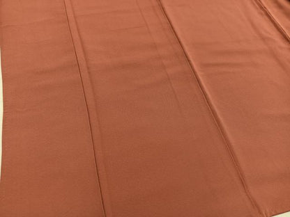 平和屋着物■上質な色無地　赤茶色　正絹　逸品　BAAX8348mz