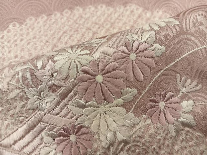 平和屋着物■訪問着　絞り　刺繍　地紙重ね菊花文　正絹　逸品　BAAX8349mz