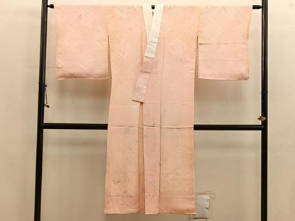 平和屋着物■長襦袢　袷　草花地紋　宍色　正絹　逸品　BAAX8350mz