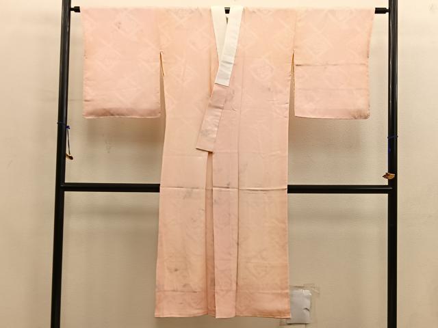 平和屋着物■長襦袢　袷　草花地紋　宍色　正絹　逸品　BAAX8350mz