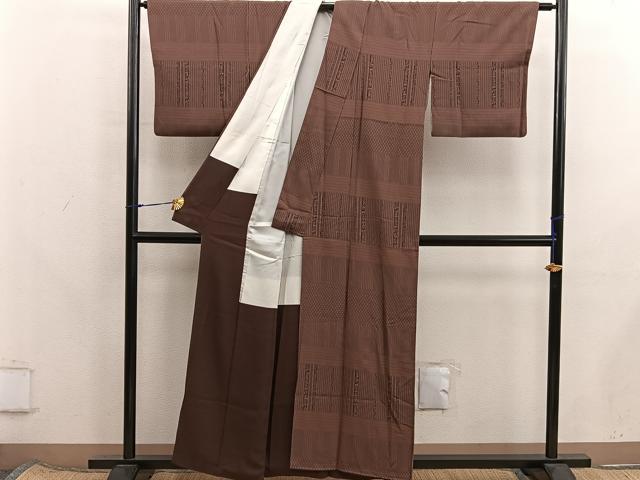 平和屋着物■上質な小紋　草花文　正絹　逸品　BAAX8351mz