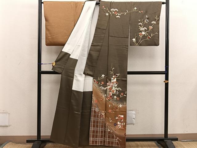 平和屋着物■訪問着　短冊花文　暈し染め　金彩　正絹　逸品　BAAX8353mz