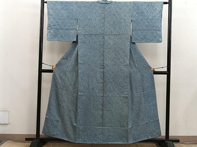 平和屋着物■大変加工の良い総絞り小紋　正絹　逸品　BAAX8354mz